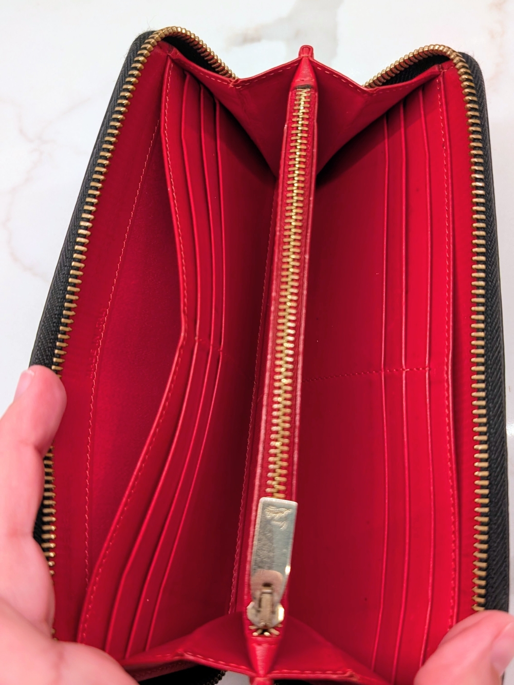 Christian Louboutin Black Leather Studded Wallet with Silver Spikes - Picture 5 of 9